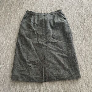 Koret Career Vintage Y2K Grey Herringbone 70% Wool Midi Skirt Womens Size 18